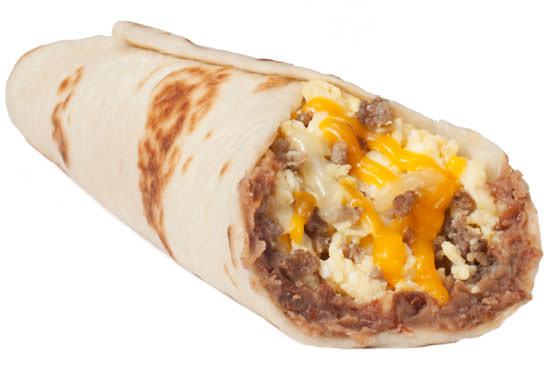 Sausage and Egg Taco with Bean and Cheese